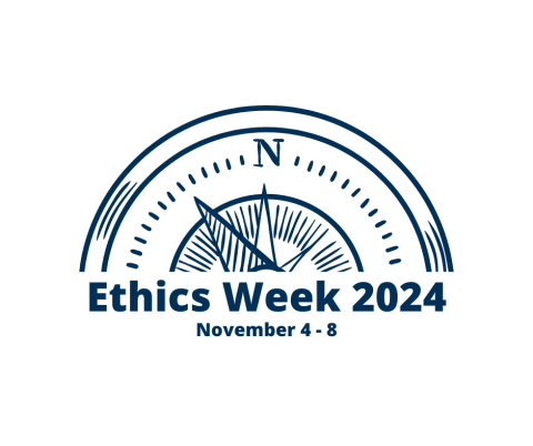 Image of compass with Ethics Week 2024 underneath