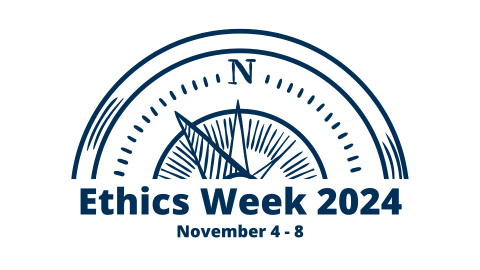 Image of a compass with Ethics Week 2024