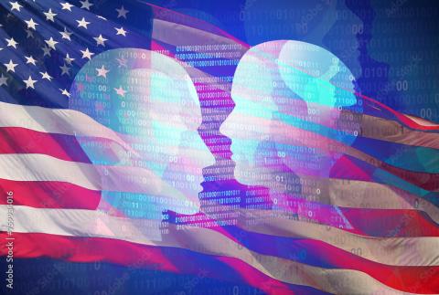 Stock image of deepfakes and politics