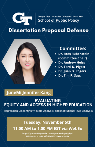 Dissertation defense poster for JuneMi Jennifer Kang