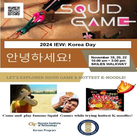 event graphic for Korea Day on 11-18, 11-20, and 11-22-24