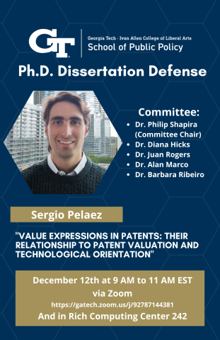 PhD Dissertation defense poster for Sergio Pelaez