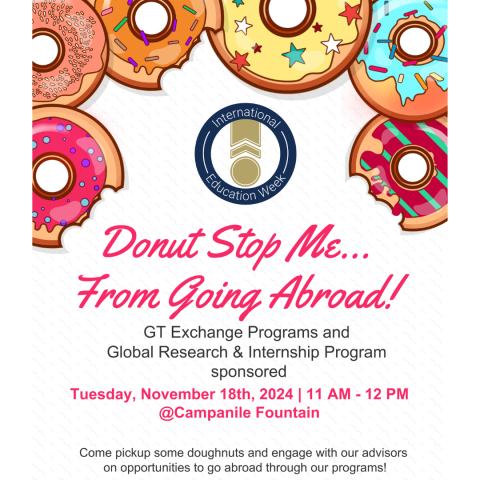event graphic of Donut Stop me From Going Abroad event on 11-19-24