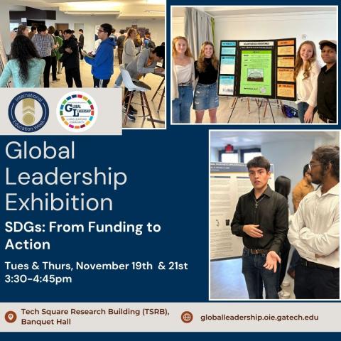 evenrt graphic for Global Leadership Student Exhibition on 11-19 and 11-21-24