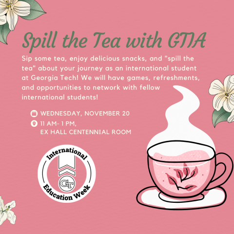 event graphic for Spill the Tea with GTIA on 11-20-24