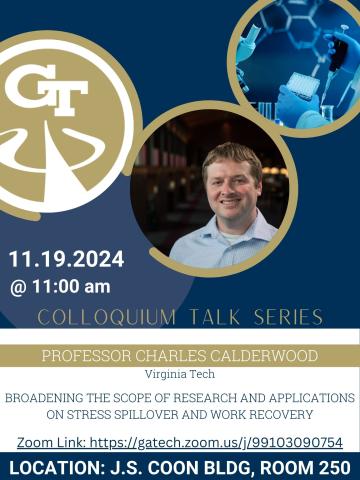Colloquium talk series Professor Charles Calderwood