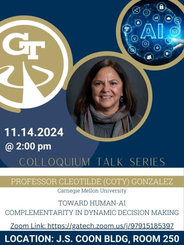 Colloquium talk series Professor Cleotilde Gonzalez