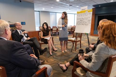 Georgia Tech faculty in discussion. 