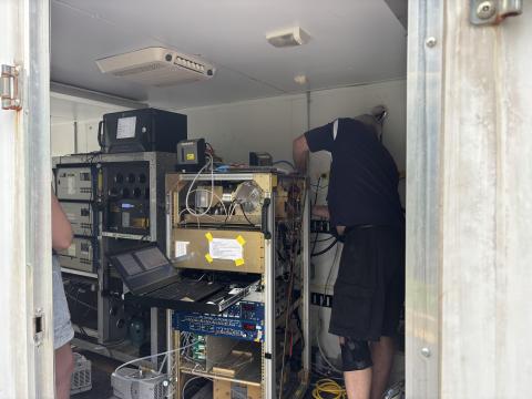 The School of Earth and Atmospheric Sciences’ mobile air quality trailer in Conyers, GA