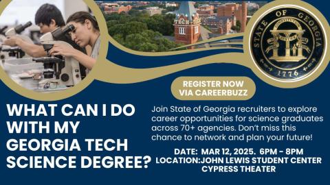 Flyer - CoS Career Educator Event - What can I do with my sciences degree (Spring 2025)