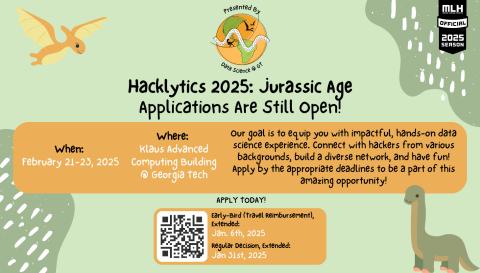 Flyer with information and QR code for Hacklytics 2025