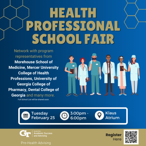 Pre-Health Professional School Fair on February 25th at 3 pm