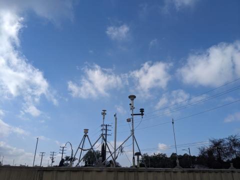 The Atmospheric Science and Chemistry mEasurement NeTwork (ASCENT) site collects real-time data during the Los Angeles wildfires. Courtesy: Haroula Baliaka