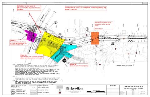 map of logistics for regents drive, techwood drive, and fifth street
