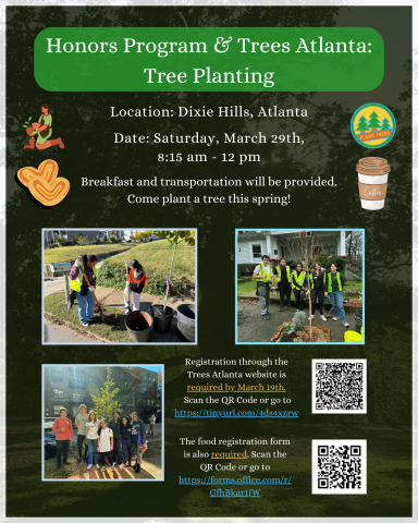 A flyer promoting the HP Trees Atlanta volunteer opportunity on March 29th, 2025. 
