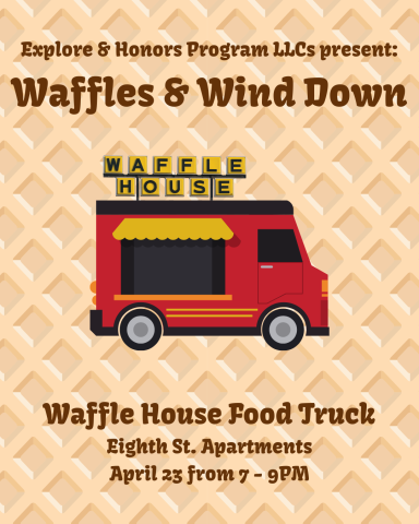 Flyer for HP waffle house April 23rd, 2025