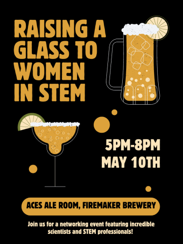 Flyer: Graduate Association of Physicists: Cheers to Women in STEM Event, May 10, 2025