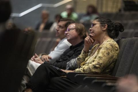 Researchers, students, and community members came together to explore the lived experiences behind cutting-edge neurotechnology. Photo: Chris McKenney