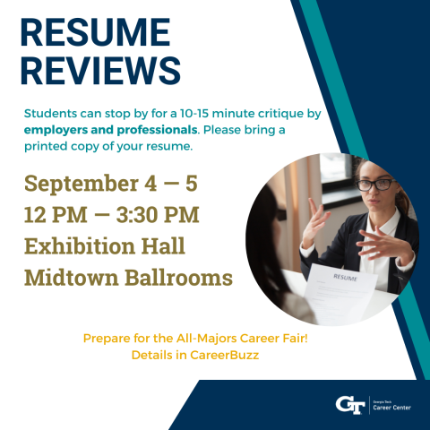 Resume Reviews event flyer