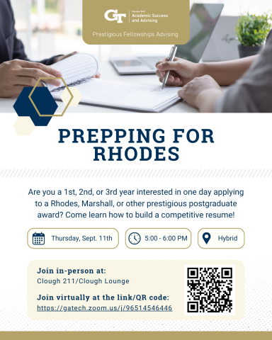 Flyer for Prepping For Rhodes Event