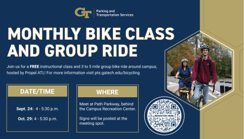 Free Monthly Bike Class Digital Sign with event information.