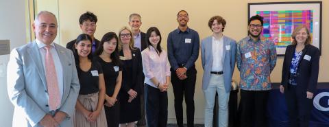 President Cabrera, VIce Provost Bonnie Ferri and Inaugural Georgia Tech Stamps Fellows