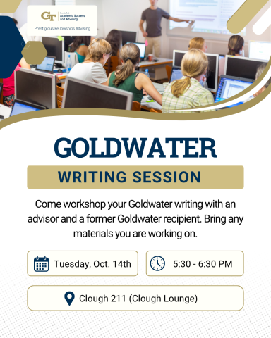 Goldwater Scholarship writing session flyer