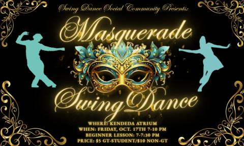 Masquerade Spring Dance flyer; in Kendeda building