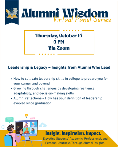 Ad for the second installment of the Alumni Wisdom series.