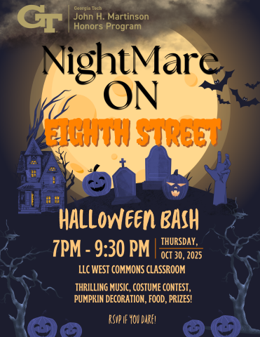 flyer for the JMHP halloween bash on october 30th, 2025. 
