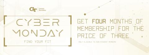 Light gold graphic promoting cyber monday 