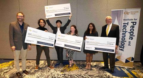 Pictured (left-to-right): Micheal Best, Mohsin Yousufi, Joon Kim, Rachel Lowy, Niharika Mathur, and James Foley.