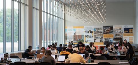 Students study in the Price Gilbert Library.