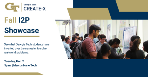 Student's view their peer's work at the I2P showcase