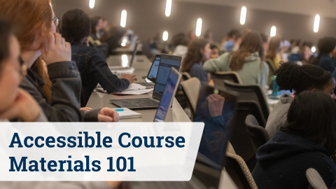 Students work on laptops in a classroom.