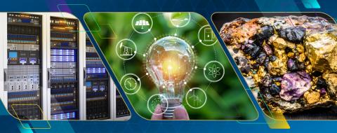 Energy Day Header with datacenter, energy sources and critical minerals represented