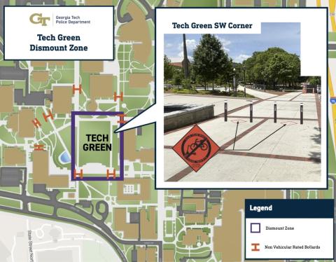Tech Green Dismount Zone Map