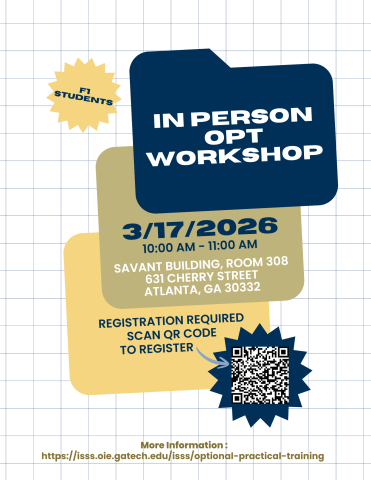 in person training for OPT flyer