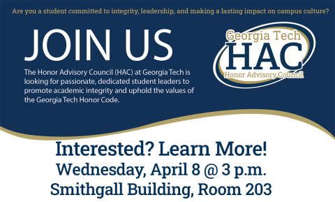 On a swooping blue background are the words JOIN US and the Honor Advisory Council logo