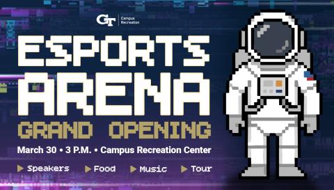 pixelated esports grand opening graphics