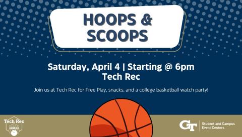 Come have fun at the basketball watch party in Tech Rec!
