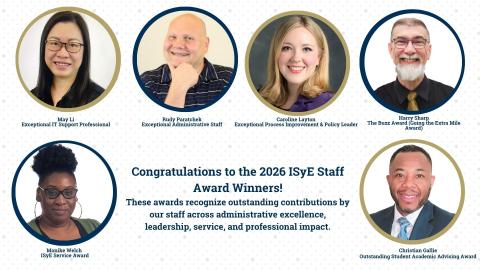 2026 ISyE Staff Award Winners