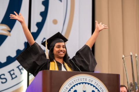Esha Venkat as the 2026 Georgia Tech student commencement speaker.