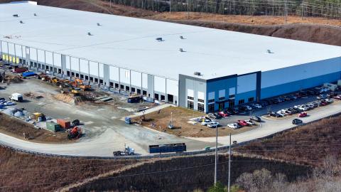 Aerial view of a data center 