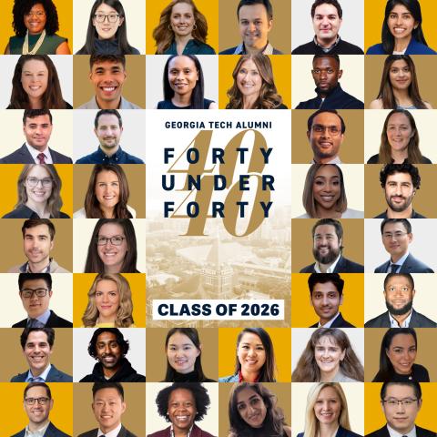 Graphic featuring headshots of the 2026 Class of 40 Under 40