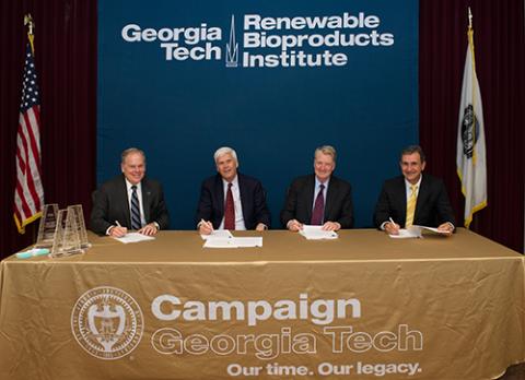 Steve Cross, Jim Ferris, George Lanier and Al Trujillo at the signing