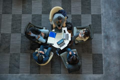 Students circle up in Clough Commons