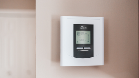Thermostat on a wall 