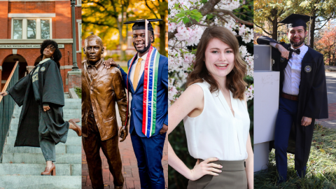 four images of Graduating students in the IAC fall class of 2021