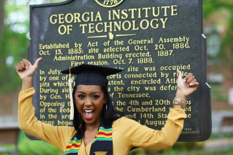 Alexis Coates earned her degree from Georgia Tech in mechanical engineering. 